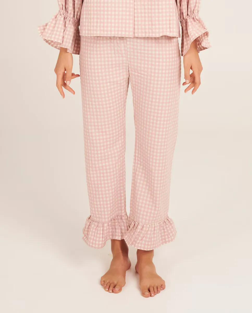 Женские пижамные брюки в клетку с оборками на щиколотках Bohodot, цвет Nude
Женские пижамные брюки в клетку с оборками на щиколотках Bohodot, цвет Nude
