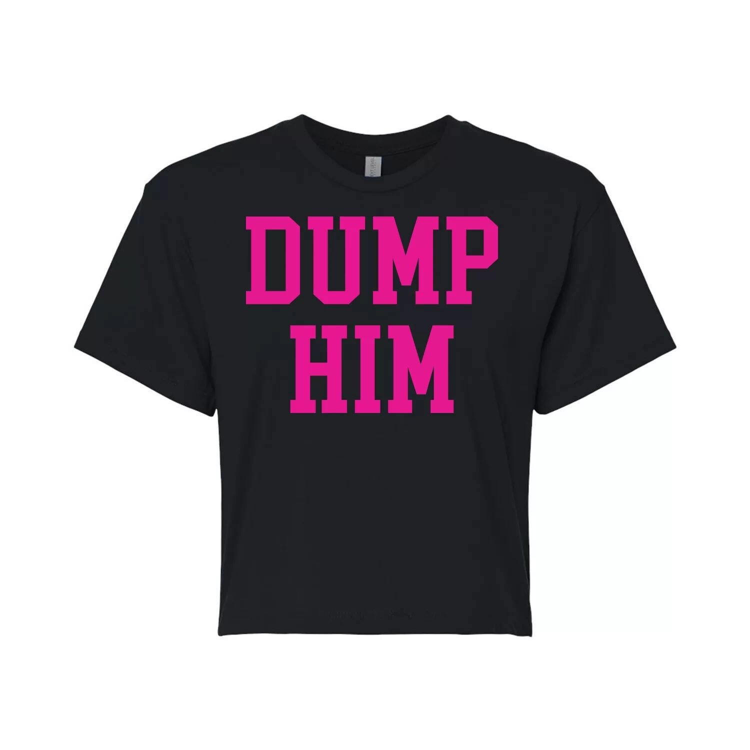 Укороченная футболка с рисунком Juniors' Dump Him Licensed Character, черный 
Укороченная футболка с рисунком Juniors' Dump Him Licensed Character, черный