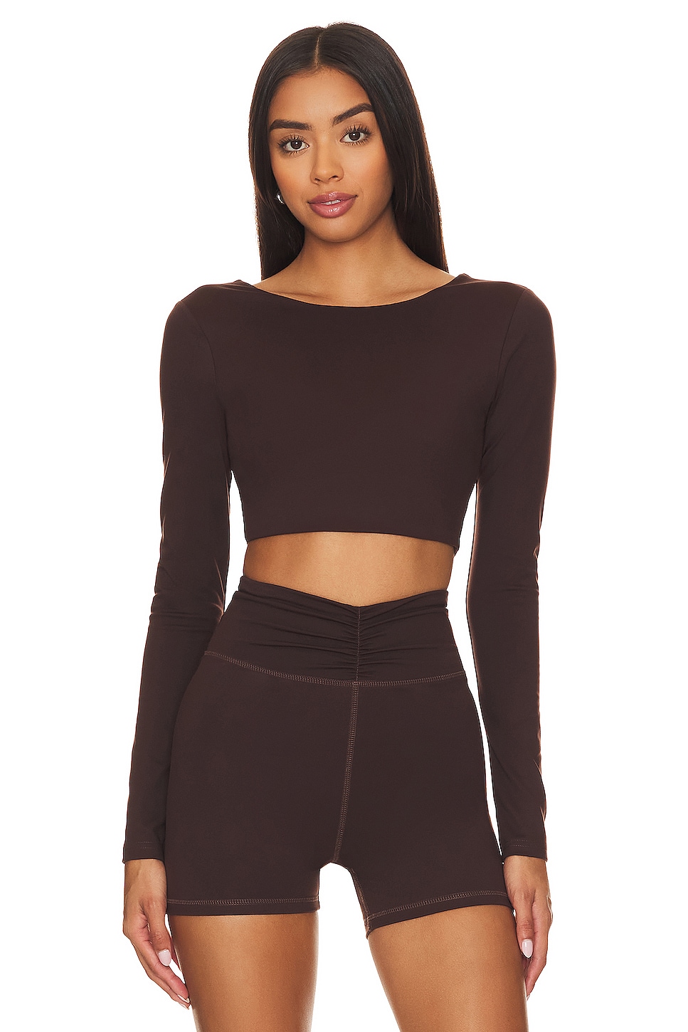 Укороченный топ с длинными рукавами от haley Camila Coelho, коричневый
Укороченный топ с длинными рукавами от haley Camila Coelho, коричневый