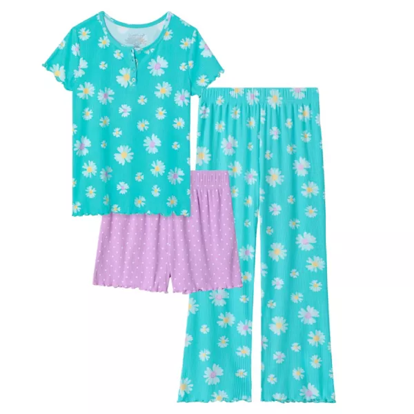 Комплект из ребристой пижамы с короткими рукавами, штанов для сна и шорт для сна для девочек 4–12 лет Cuddl Duds, цвет daisy
Комплект из ребристой пижамы с короткими рукавами, штанов для сна и шорт для сна для девочек 4–12 лет Cuddl Duds, цвет daisy