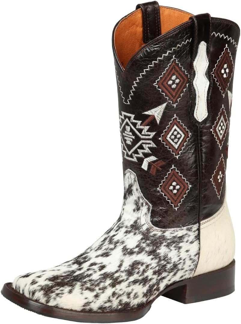 Мужские ковбойские вестерн-ботинки для родео из волосатой коровьей кожи с квадратным носком бело-коричневые Generic
Мужские ковбойские вестерн-ботинки для родео из волосатой коровьей кожи с квадратным носком бело-коричневые Generic