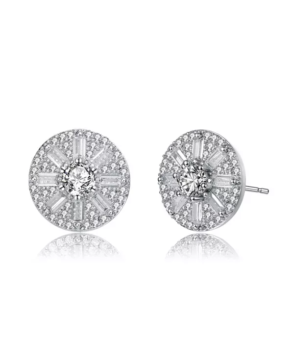 Серьги-Гвоздики из стерлингового серебра огранки «багет» с круглыми кубическими цирконами Genevive, white
Серьги-Гвоздики из стерлингового серебра огранки «багет» с круглыми кубическими цирконами Genevive, white