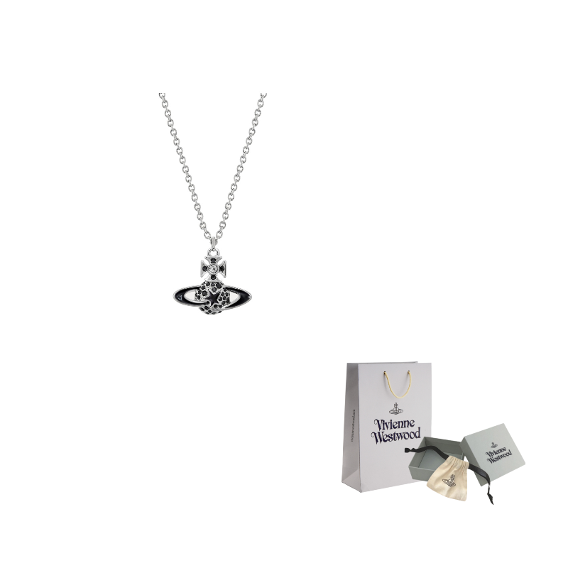 Vivienne Westwood Кристальные ожерелья унисекс черный фарфор/серебряная цепь
Vivienne Westwood Кристальные ожерелья унисекс черный фарфор/серебряная цепь