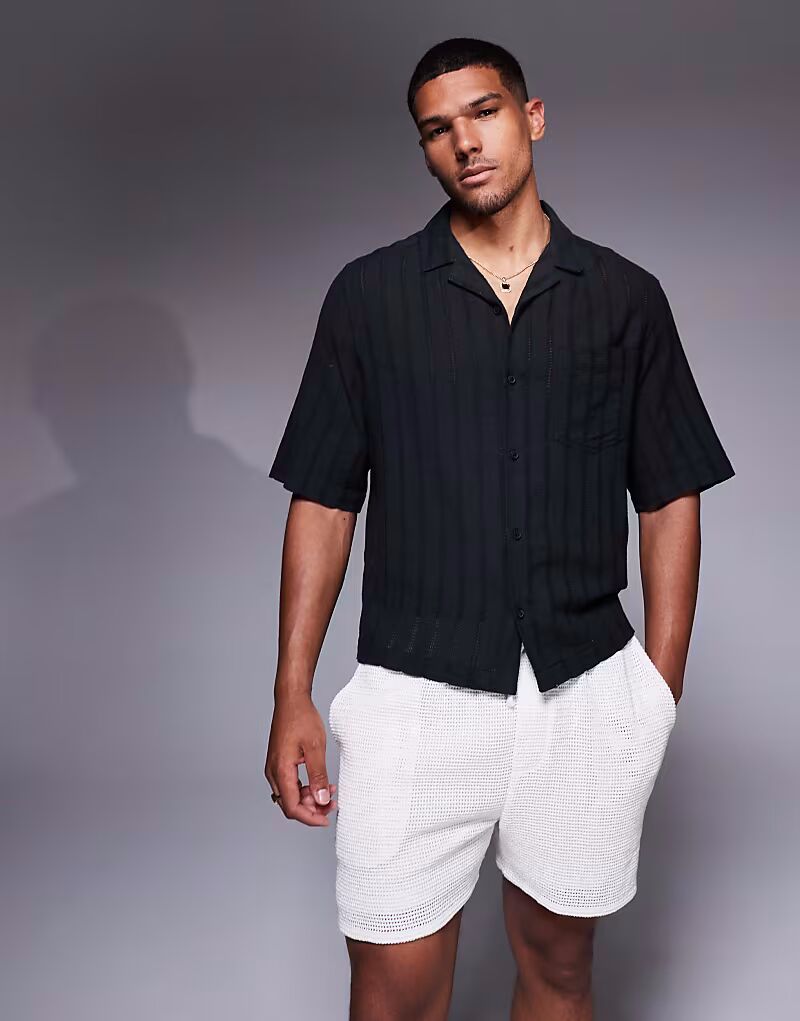 Рубашка свободного кроя Revere Broderie ASOS DESIGN в черную полоску
Рубашка свободного кроя Revere Broderie ASOS DESIGN в черную полоску