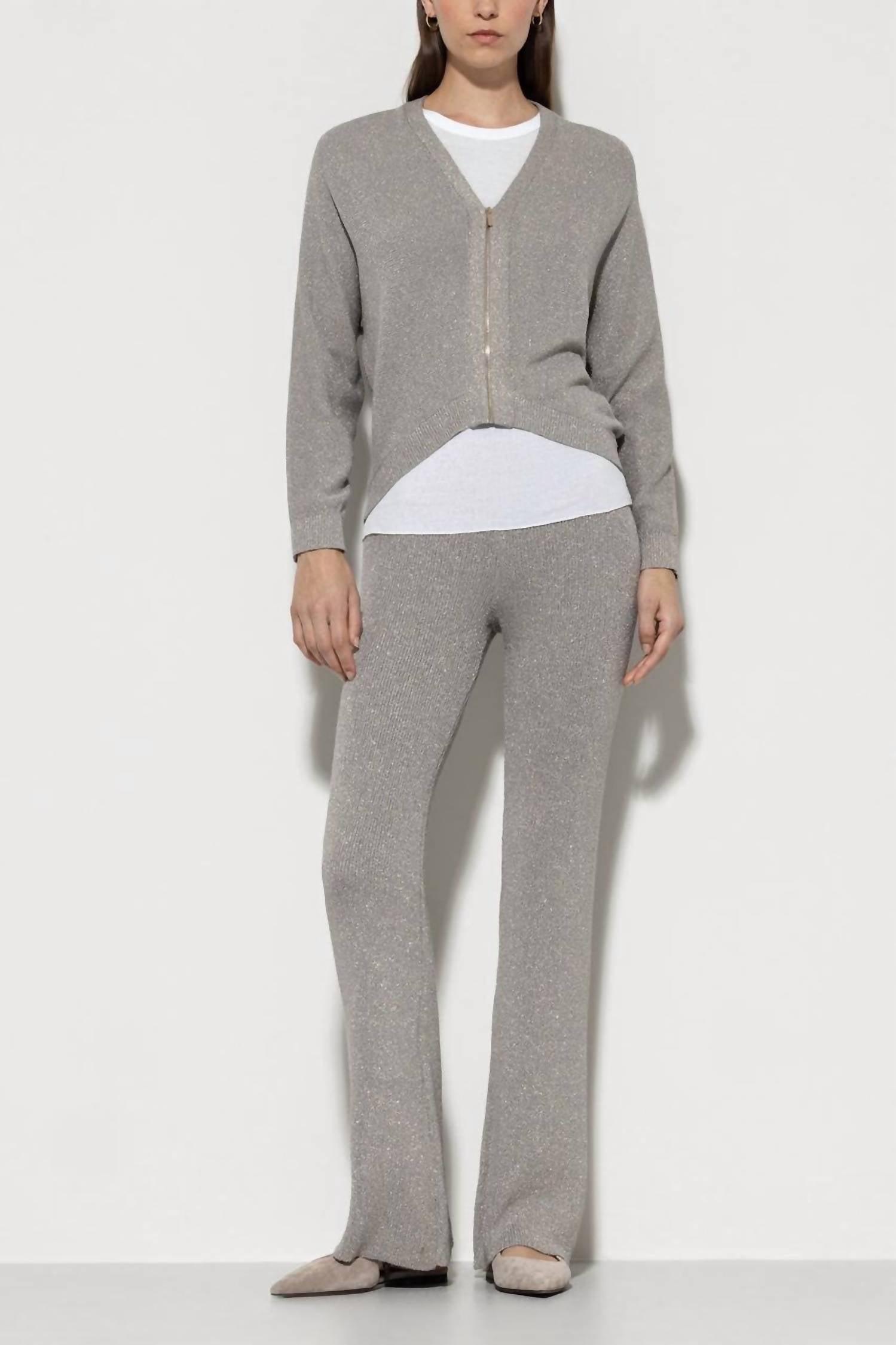 Брюки из рубчатого трикотажа Lurex в сером меланже LUISA CERANO, серый
Брюки из рубчатого трикотажа Lurex в сером меланже LUISA CERANO, серый