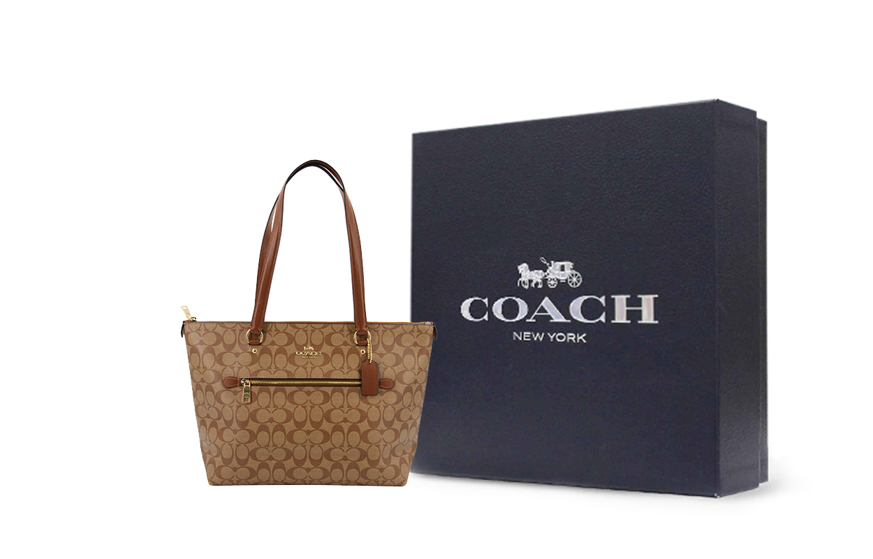 COACH Холщовая сумка с кожаной галереей
COACH Холщовая сумка с кожаной галереей