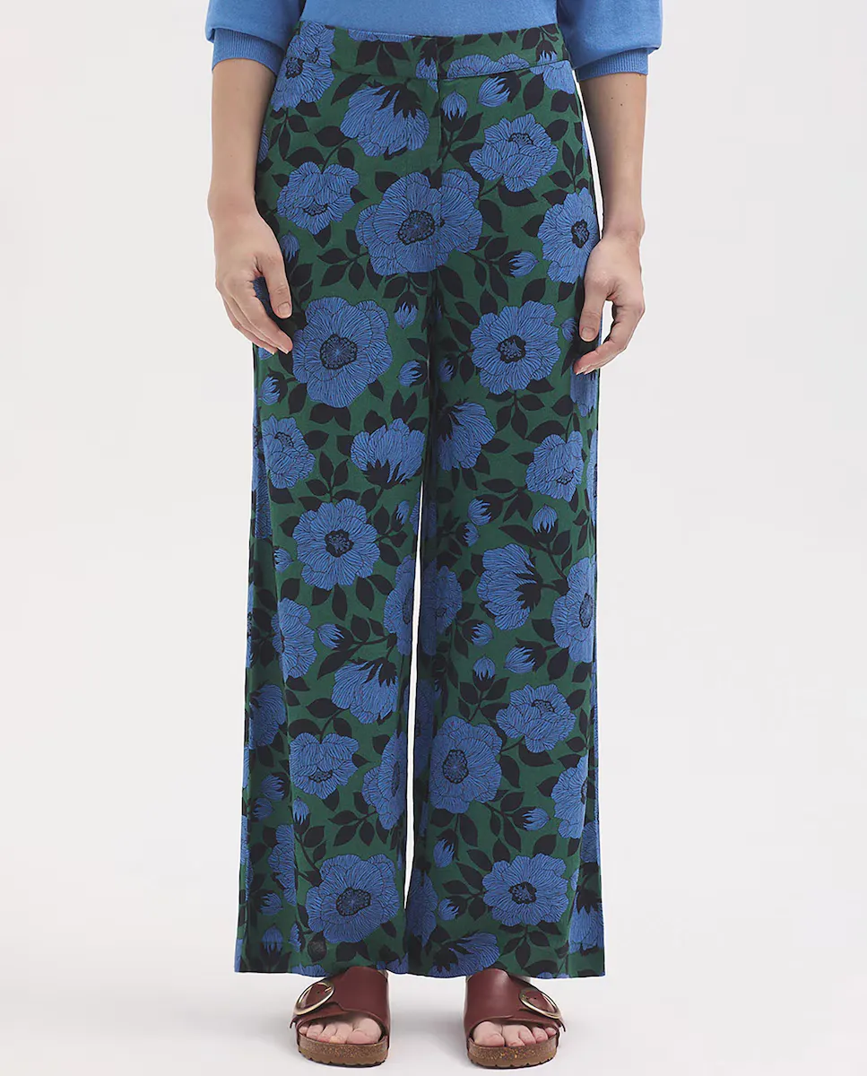 Женские широкие струящиеся брюки с цветочным принтом Nice Things, зеленый
Женские широкие струящиеся брюки с цветочным принтом Nice Things, зеленый