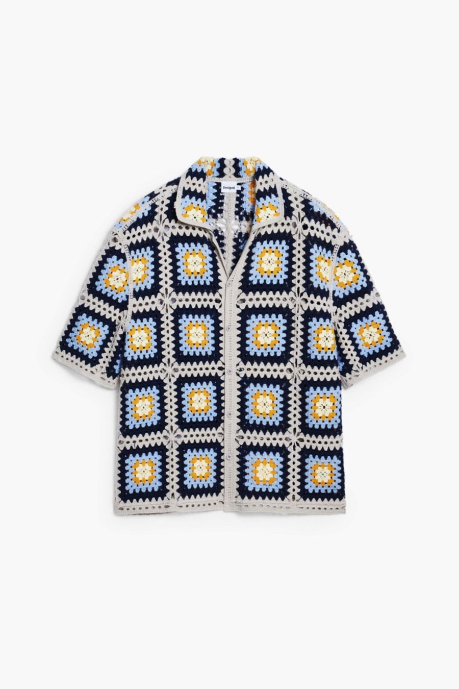 Мужская вязаная крючком рубашка с коротким рукавом Desigual, Yellow
Мужская вязаная крючком рубашка с коротким рукавом Desigual, Yellow