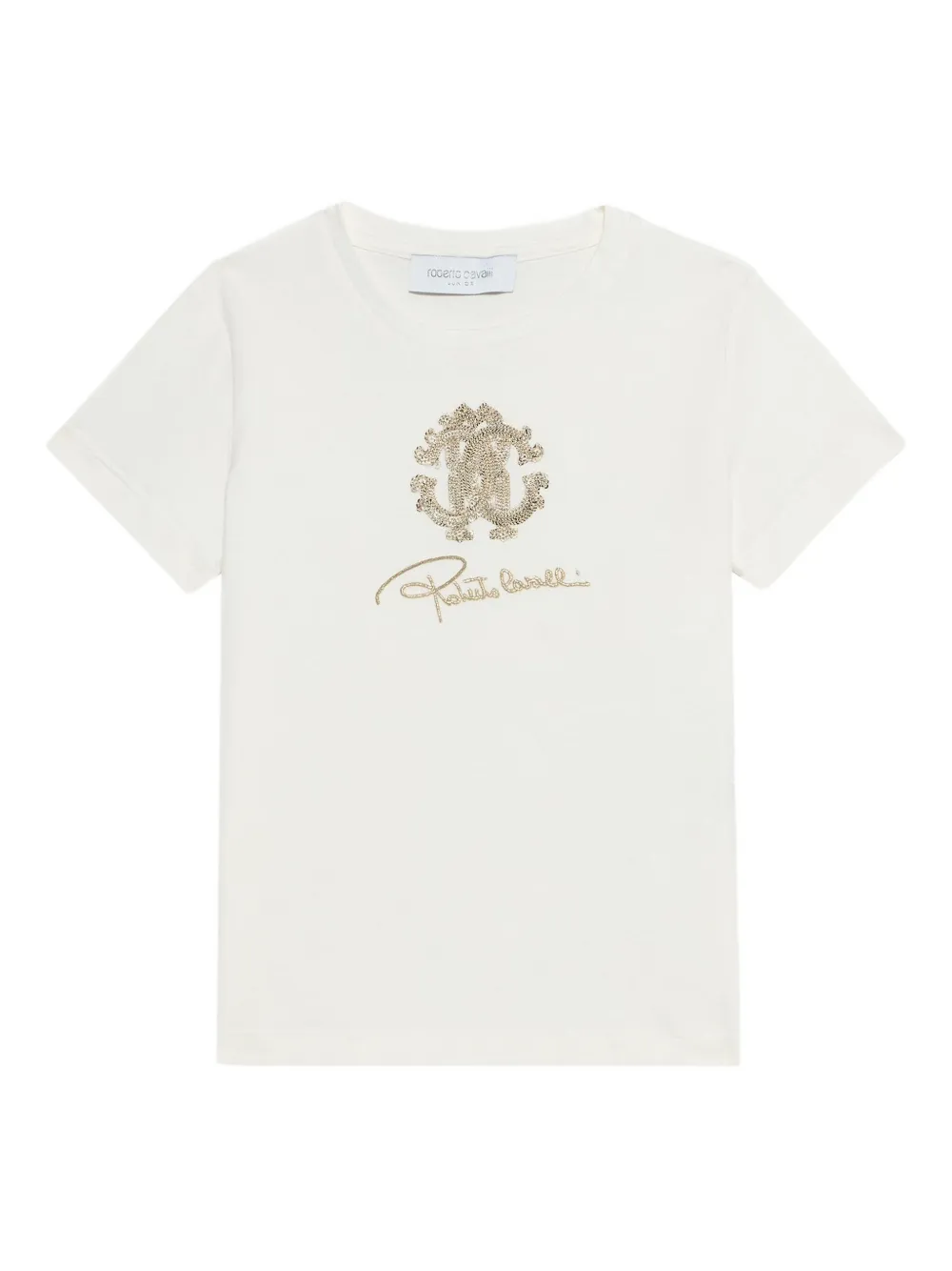 Футболка с монограммой, украшенная пайетками Roberto Cavalli, белый
Футболка с монограммой, украшенная пайетками Roberto Cavalli, белый
