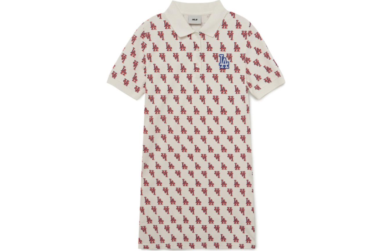 Кремовое платье с коротким рукавом MLB для женщин
Кремовое платье с коротким рукавом MLB для женщин