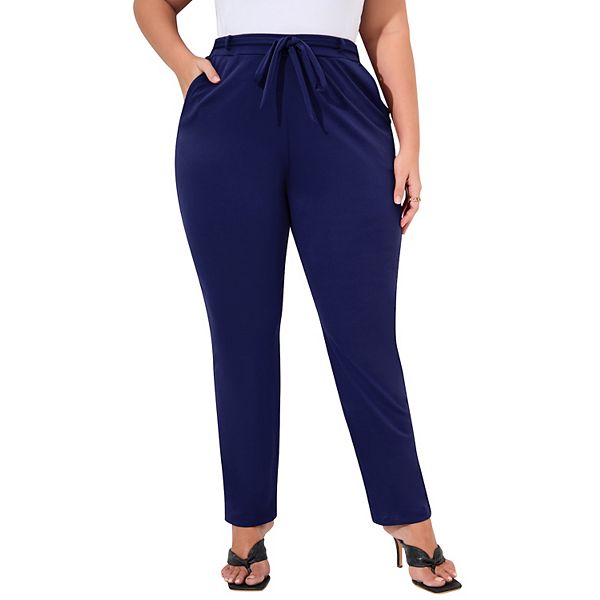 Женские брюки plus size с завязкой спереди, эластичным поясом и карманами по бокам Xuba, Nave Blue
Женские брюки plus size с завязкой спереди, эластичным поясом и карманами по бокам Xuba, Nave Blue