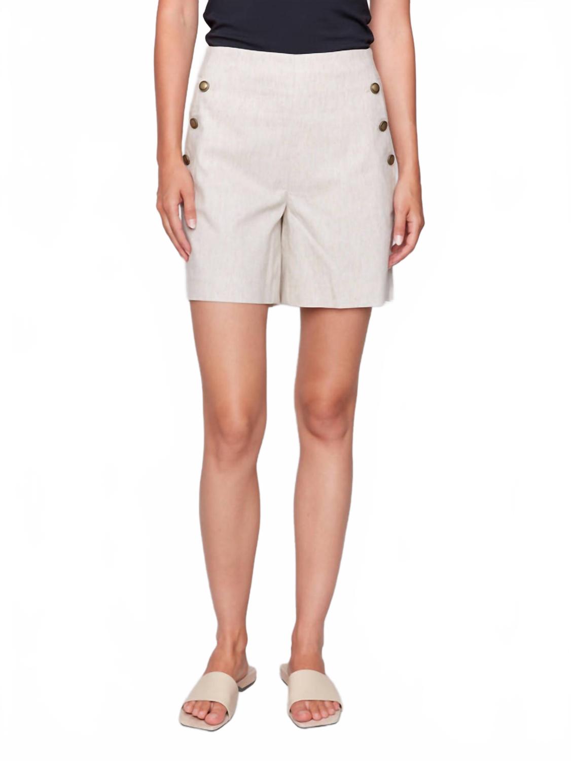 Льняные эластичные шорты с пуговицами в натуральном цвете CHARLIE B
Льняные эластичные шорты с пуговицами в натуральном цвете CHARLIE B