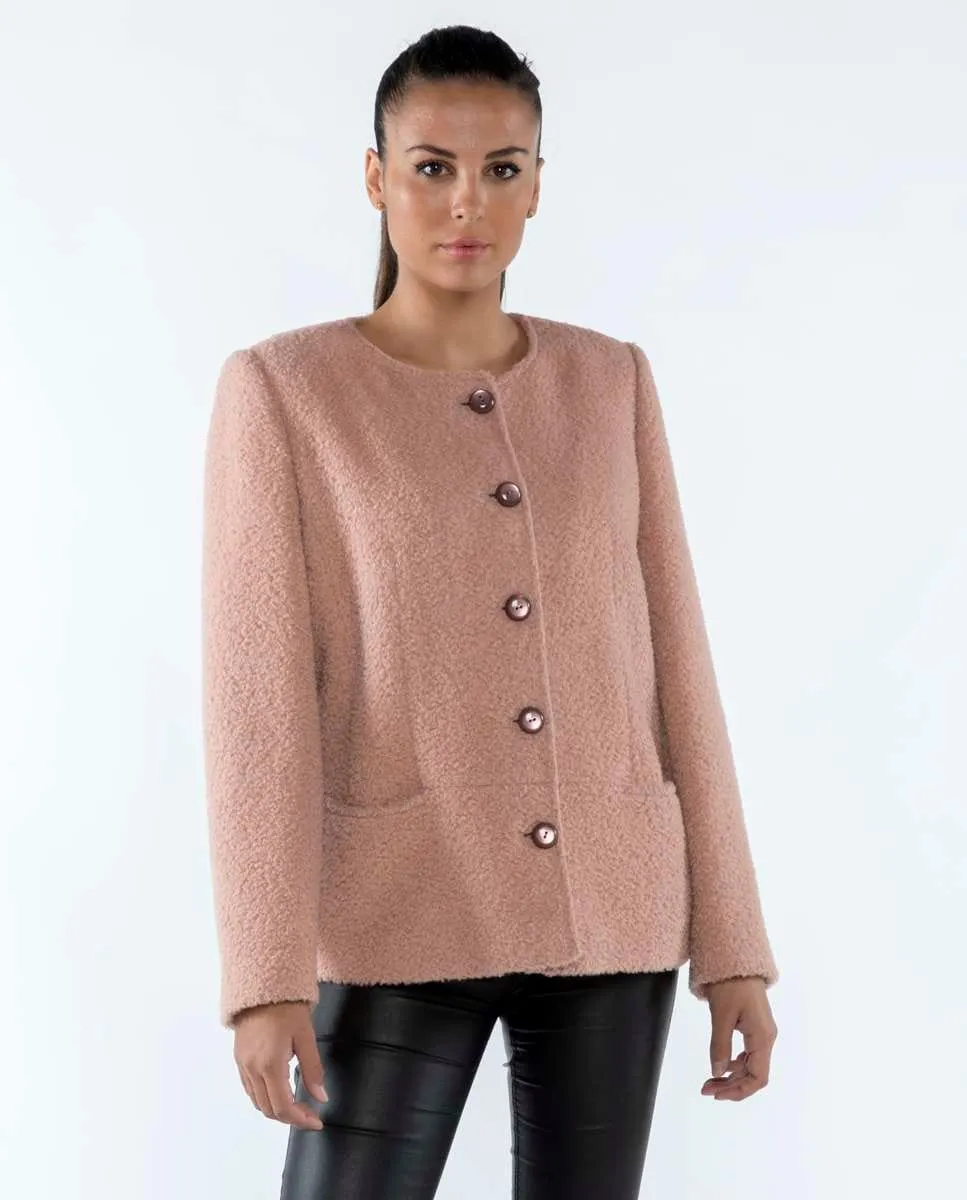 Женская жакет из букле с передними карманами Fsh, розовый
Женская жакет из букле с передними карманами Fsh, розовый