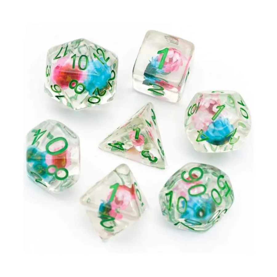 Набор Poly — синий и розовый звездчатый цветок с зеленым (7), Dice Sets - Resin/Acrylic - Rainbow & Multi-Colored (Foam Brain Games)
Набор Poly — синий и розовый звездчатый цветок с зеленым (7), Dice Sets - Resin/Acrylic - Rainbow & Multi-Colored (Foam Brain Games)