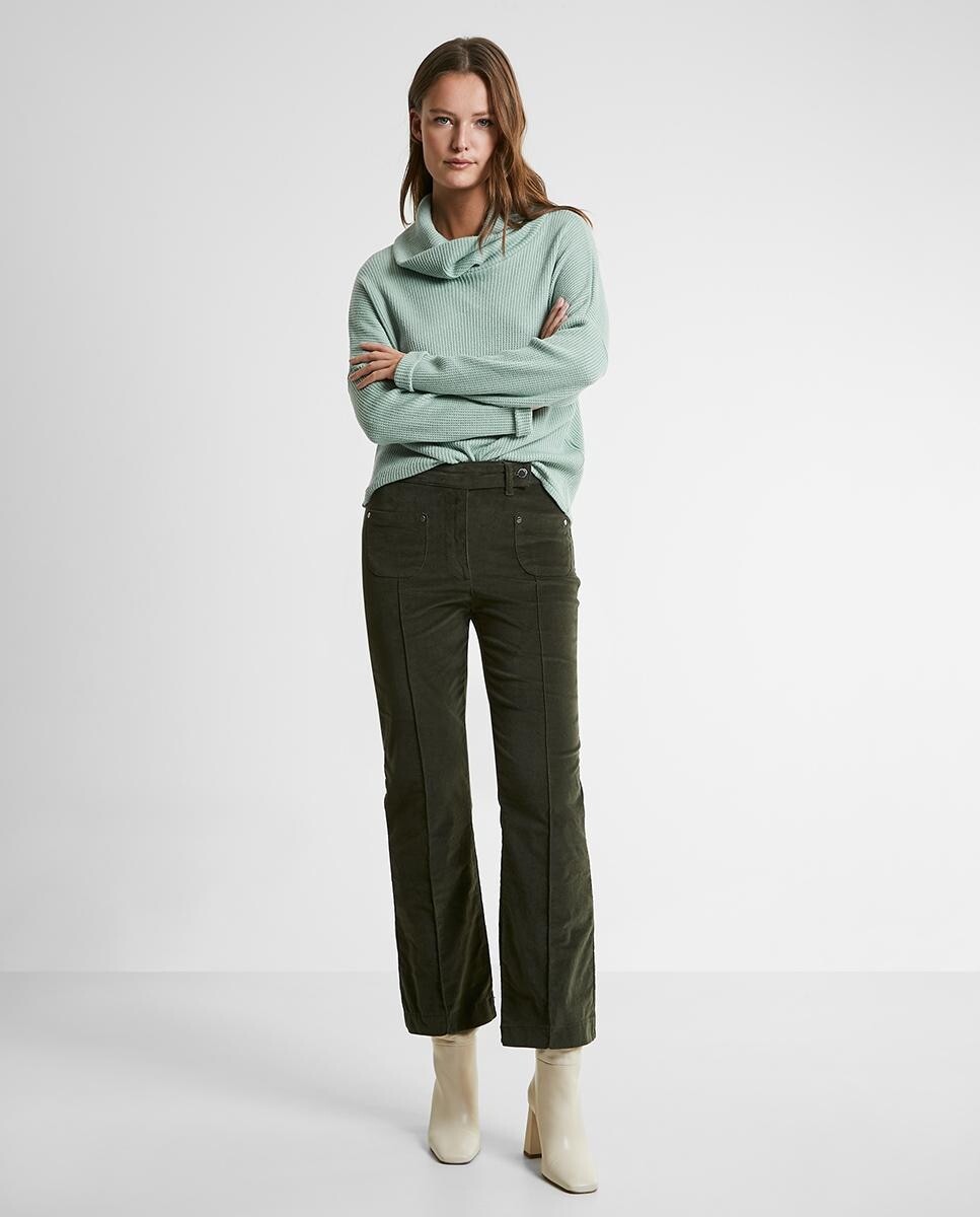 Женские брюки-клеш с ребристостью по центру Trucco, зеленый
Женские брюки-клеш с ребристостью по центру Trucco, зеленый