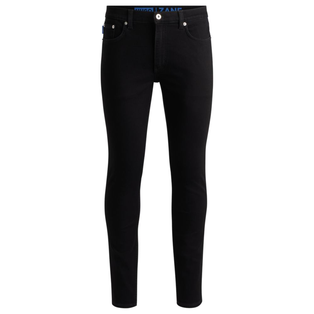 Джинсы экстра-узкого кроя из черного эластичного денима HUGO 
Джинсы экстра-узкого кроя из черного эластичного денима HUGO