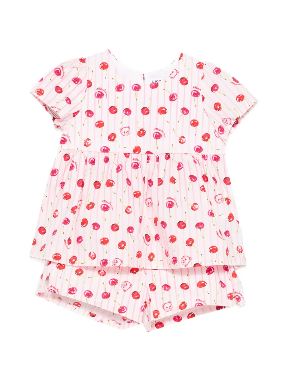 Комплект с шортами в полоску Moschino Kids, розовый
Комплект с шортами в полоску Moschino Kids, розовый