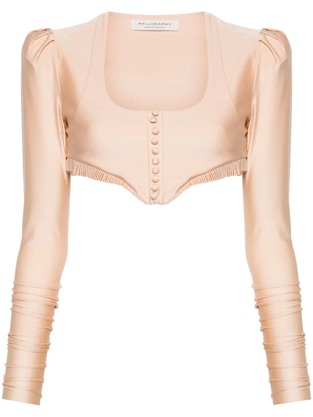 Укороченный топ со складками Philosophy Di Lorenzo Serafini, нейтральный 
Укороченный топ со складками Philosophy Di Lorenzo Serafini, нейтральный