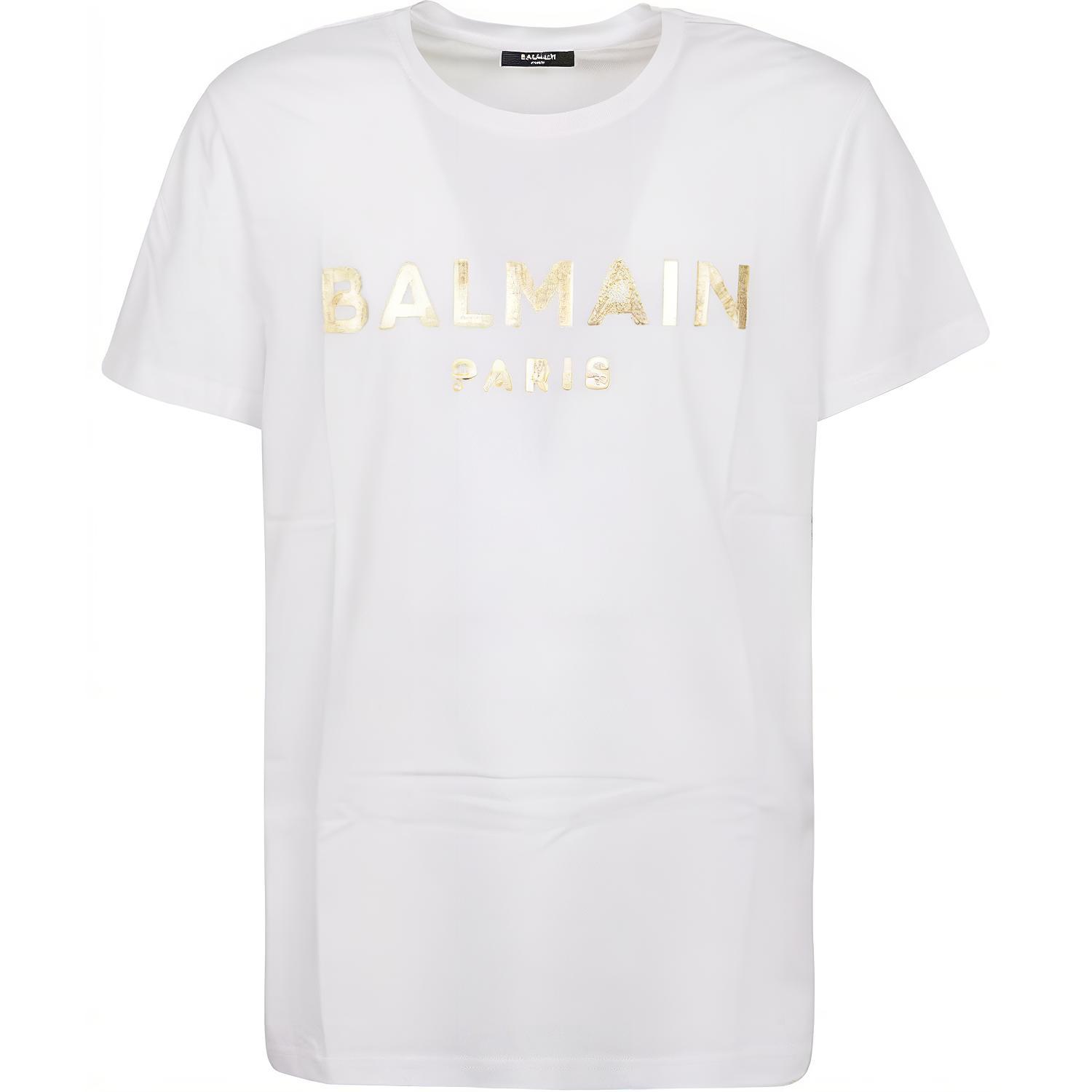 Футболка с золотым напылением BALMAIN Белая
Футболка с золотым напылением BALMAIN Белая