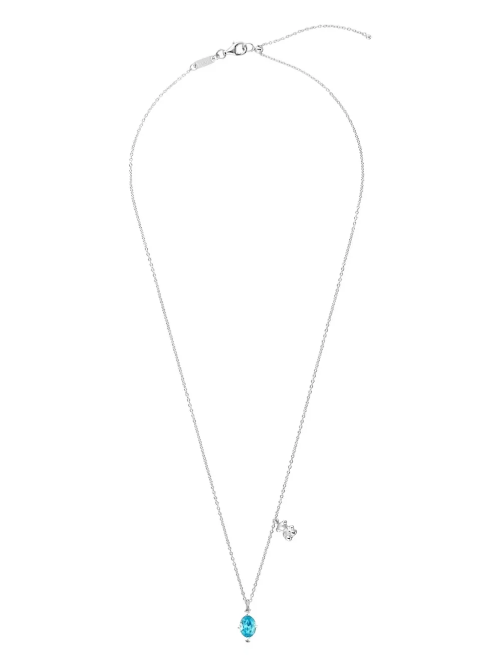 Ожерелье с подвеской в виде каменного медведя TOUS, серебряный