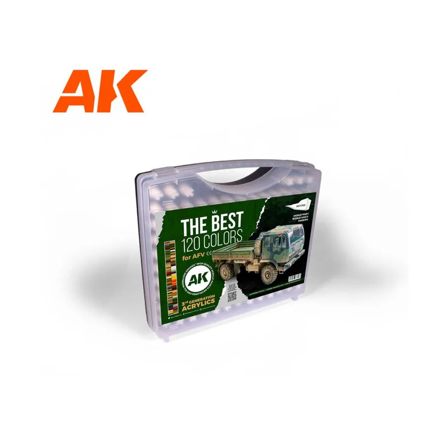 Портфель третьего поколения со 120 лучшими цветами — AFV, 3rd Gen Acrylic Paint Sets
Портфель третьего поколения со 120 лучшими цветами — AFV, 3rd Gen Acrylic Paint Sets