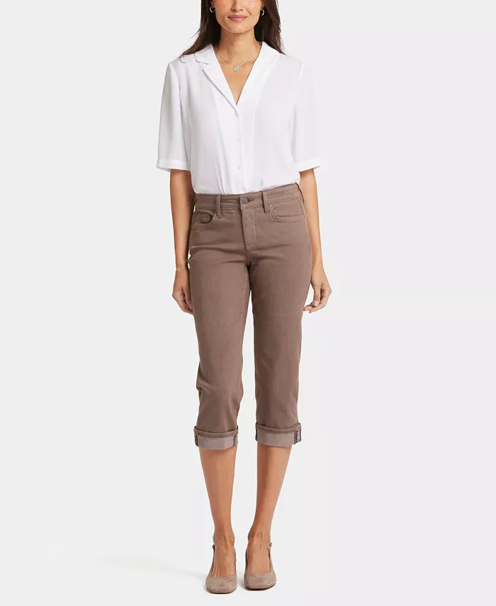 Женские прямые укороченные джинсы Marilyn NYDJ, коричневый/бежевый 
Женские прямые укороченные джинсы Marilyn NYDJ, коричневый/бежевый