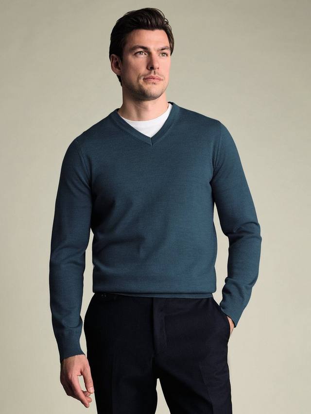Джемпер из мериносовой шерсти с V-образным вырезом Charles Tyrwhitt, Teal Green
Джемпер из мериносовой шерсти с V-образным вырезом Charles Tyrwhitt, Teal Green