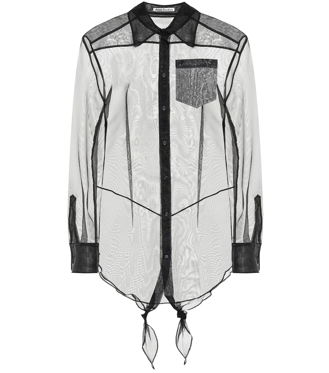 Прозрачная хлопковая блузка Acne Studios, черный
Прозрачная хлопковая блузка Acne Studios, черный