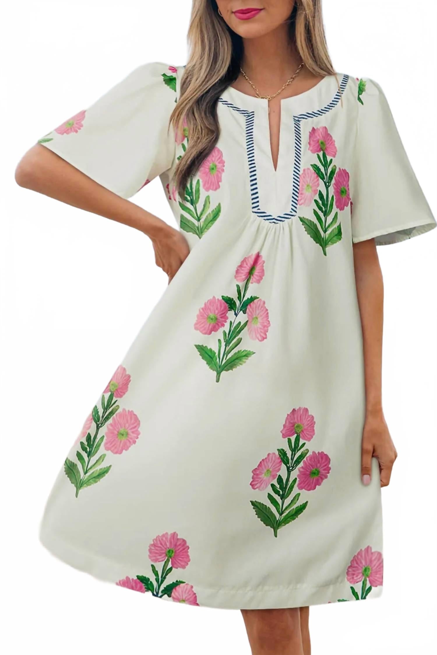 Игристое платье-мини с цветочным принтом в кремовом цвете Aapparella
Игристое платье-мини с цветочным принтом в кремовом цвете Aapparella