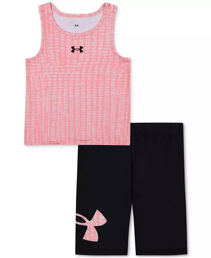 Детский комплект для девочек: топ и шорты, 2 предмета Under Armour, розовый 
Детский комплект для девочек: топ и шорты, 2 предмета Under Armour, розовый