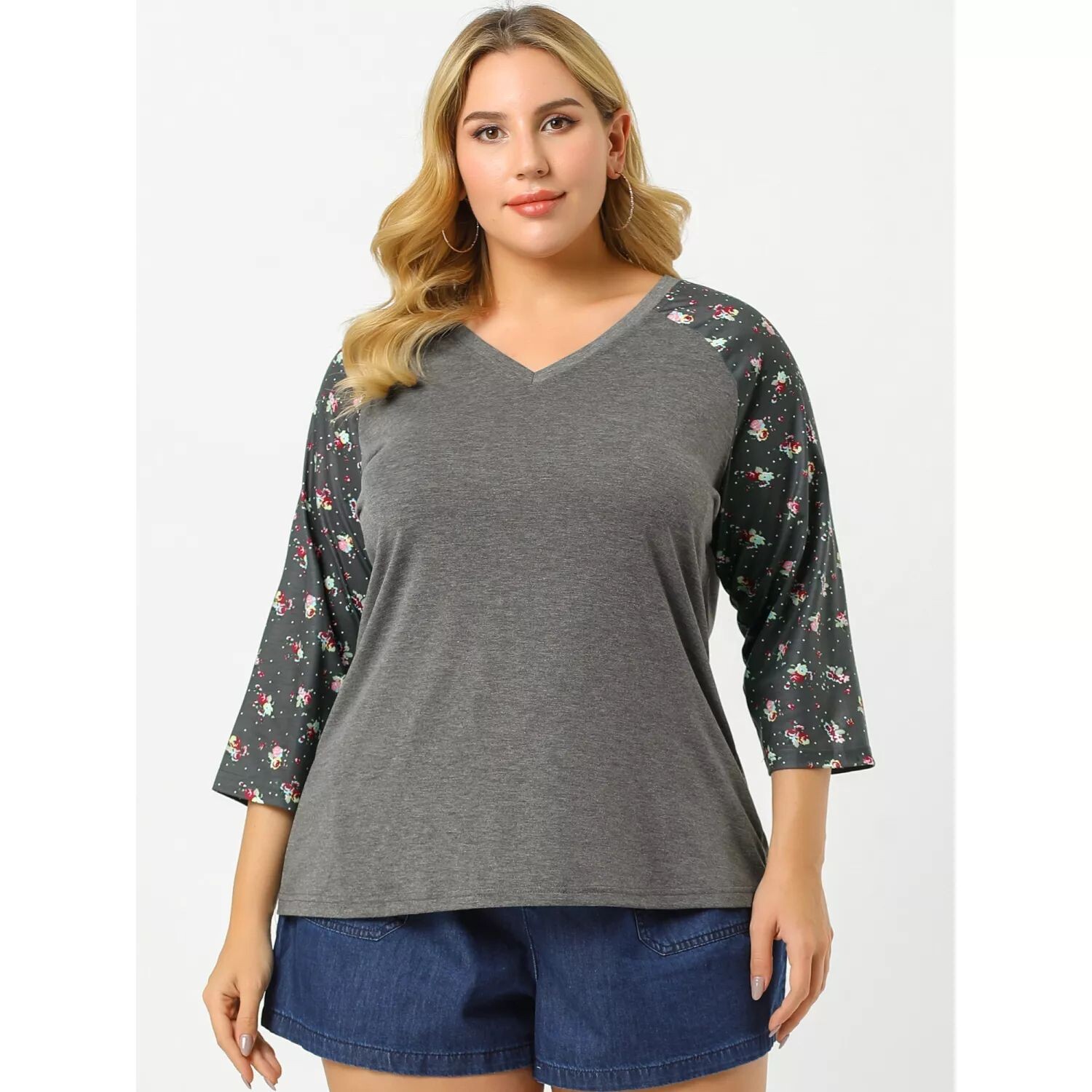 Женские осенние топы больших размеров с контрастными вставками и цветочным принтом, V-образным вырезом и рукавами 3/4 Agnes Orinda, розовый
Женские осенние топы больших размеров с контрастными вставками и цветочным принтом, V-образным вырезом и рукавами 3/4 Agnes Orinda, розовый