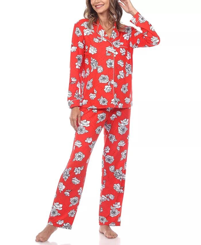 Женский пижамный комплект с длинными рукавами и цветочным принтом, 2 предмета White Mark, красный
Женский пижамный комплект с длинными рукавами и цветочным принтом, 2 предмета White Mark, красный