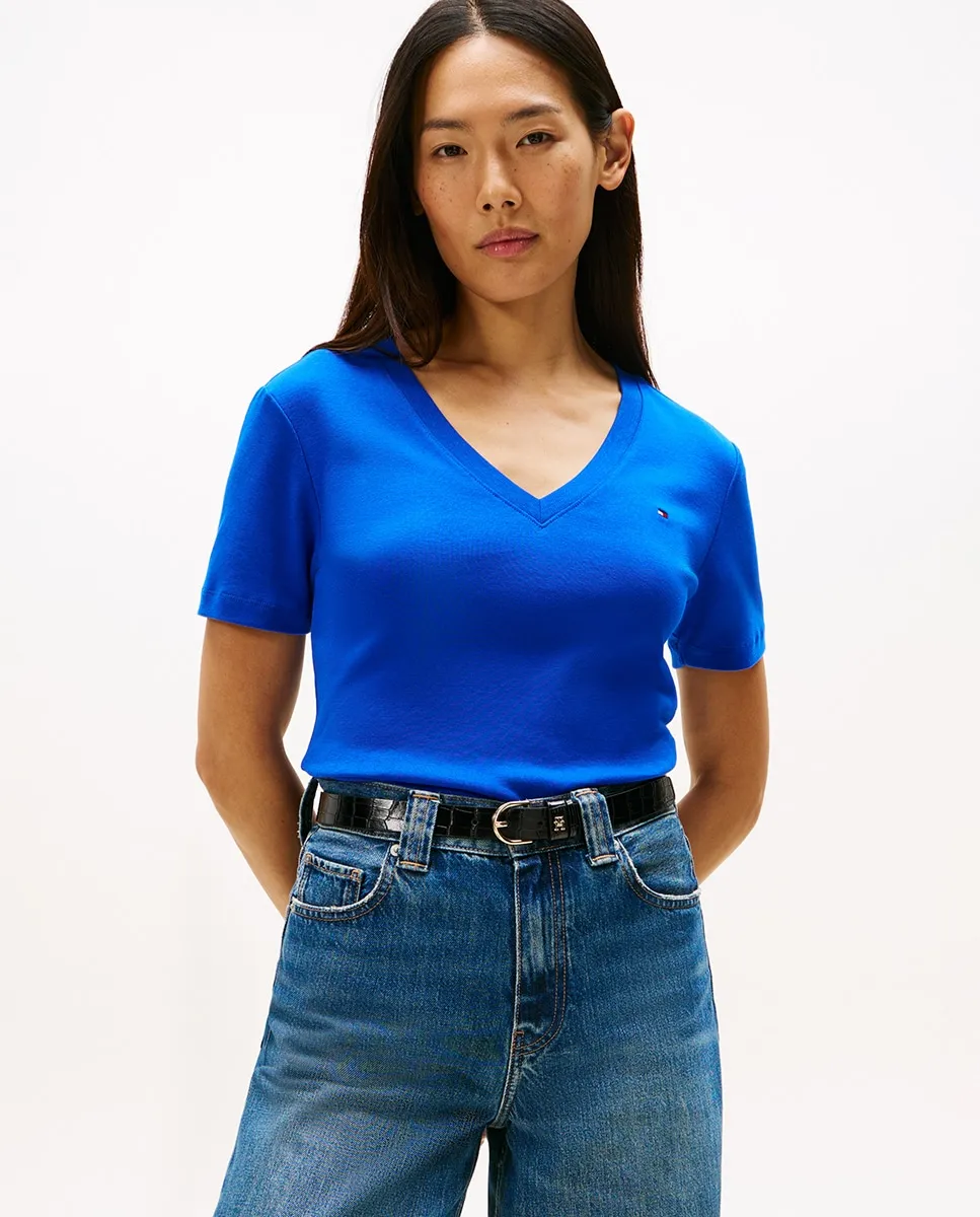Женская футболка Slim Cody с коротким рукавом и V-образным вырезом Tommy Hilfiger, индиго
Женская футболка Slim Cody с коротким рукавом и V-образным вырезом Tommy Hilfiger, индиго