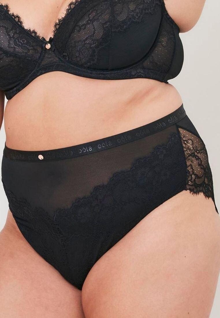 Трусики с высокой талией и логотипом Oola Lingerie, черный 
Трусики с высокой талией и логотипом Oola Lingerie, черный