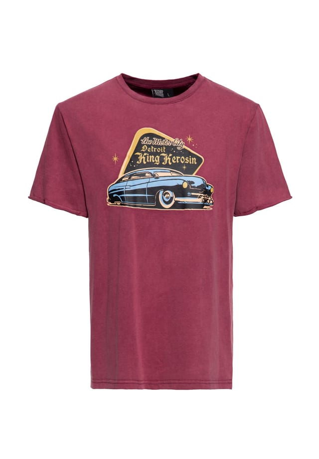 Футболка с масляной стиркой Detroit Greaser King Kerosin, бургундия
Футболка с масляной стиркой Detroit Greaser King Kerosin, бургундия