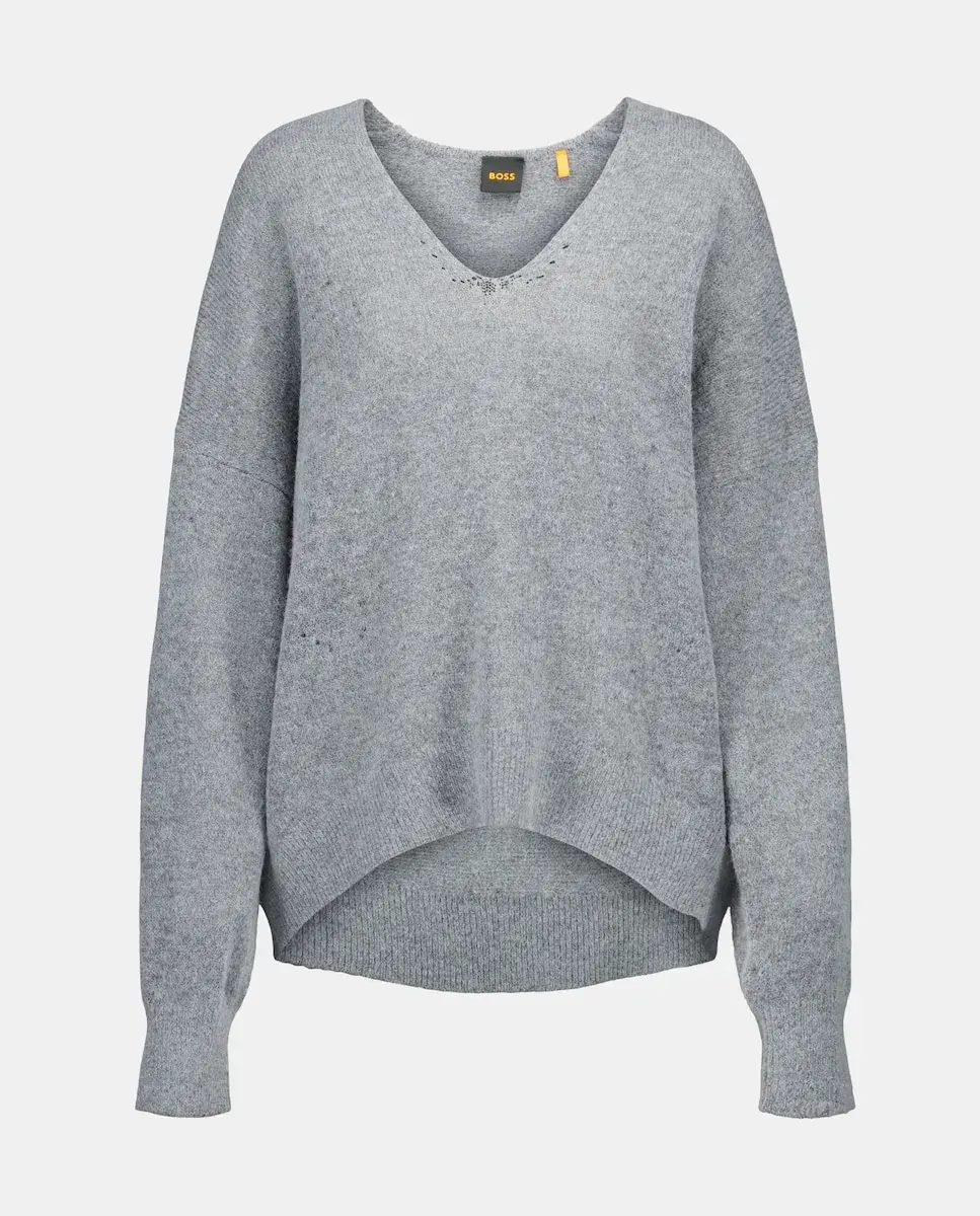 Джемпер с V-образным вырезом и длинными рукавами Boss Orange, серый
Джемпер с V-образным вырезом и длинными рукавами Boss Orange, серый