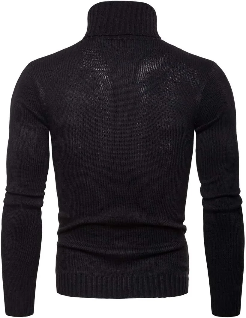 Мужской водолазный джемпер с жаккардовым узором, однотонный, черный
Мужской водолазный джемпер с жаккардовым узором, однотонный, черный