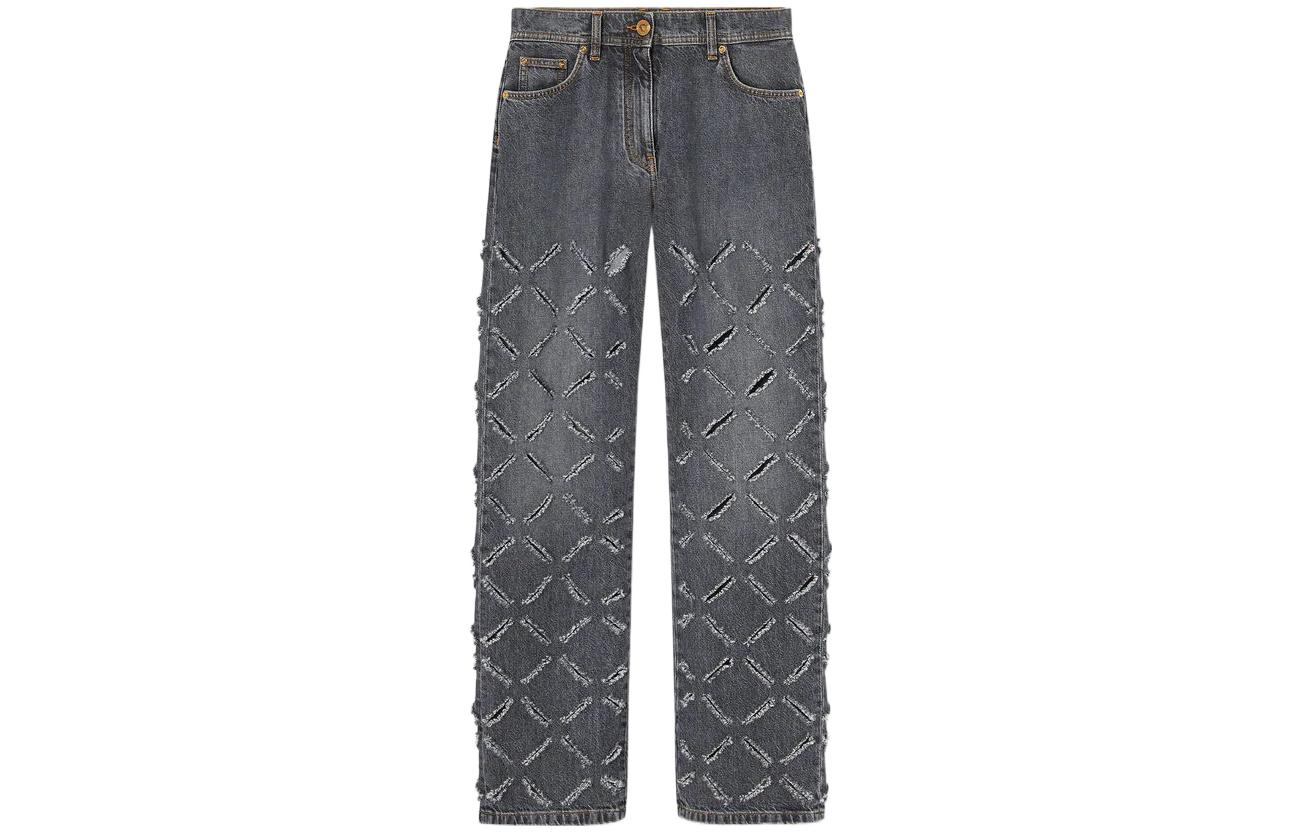 Рваные прямые джинсы VERSACE, серые
Рваные прямые джинсы VERSACE, серые