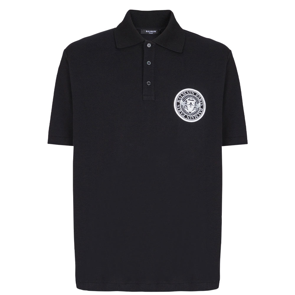 Поло с монограммой BALMAIN, черный
Поло с монограммой BALMAIN, черный