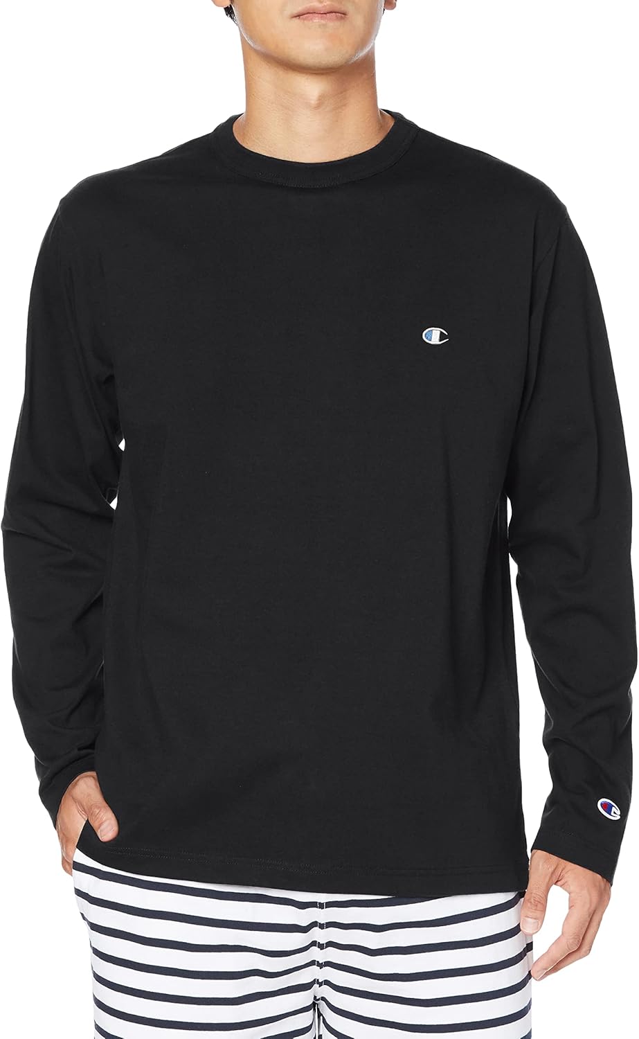 Мужская футболка с длинным рукавом Champion C8-X408, круглый вырез, 100% хлопок, вышитый логотип One-Point, базовая футболка, черная
Мужская футболка с длинным рукавом Champion C8-X408, круглый вырез, 100% хлопок, вышитый логотип One-Point, базовая футболка, черная