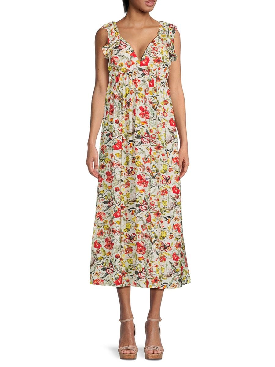 Платье миди с отделкой воланами от Josie Vero Moda, белый мульти
Платье миди с отделкой воланами от Josie Vero Moda, белый мульти