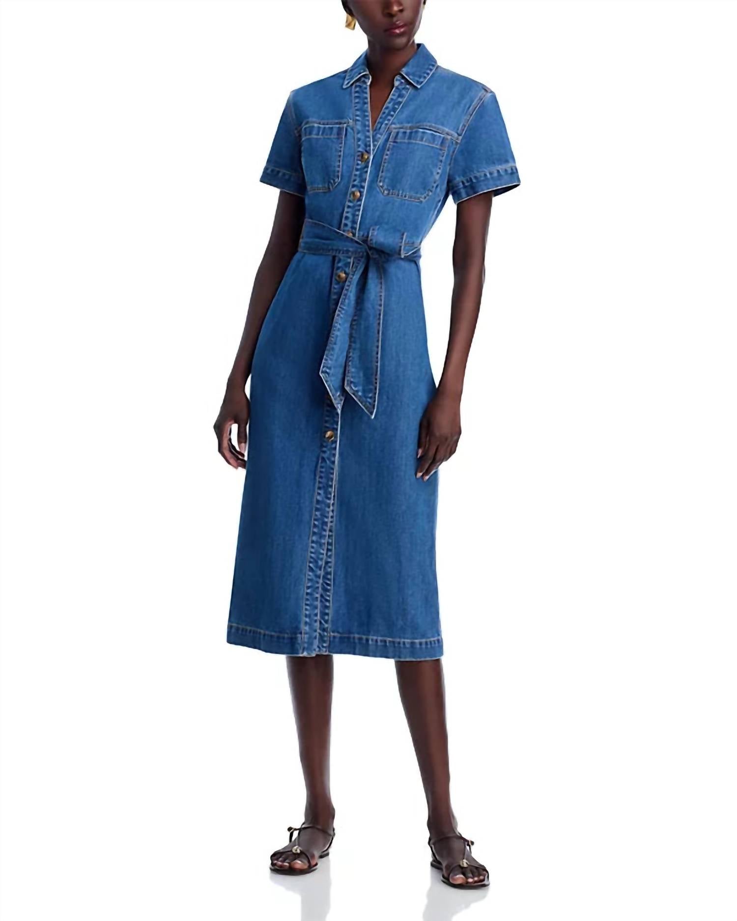 Женское платье-миди в полоску василькового цвета Veronica Beard, Cornflower
Женское платье-миди в полоску василькового цвета Veronica Beard, Cornflower