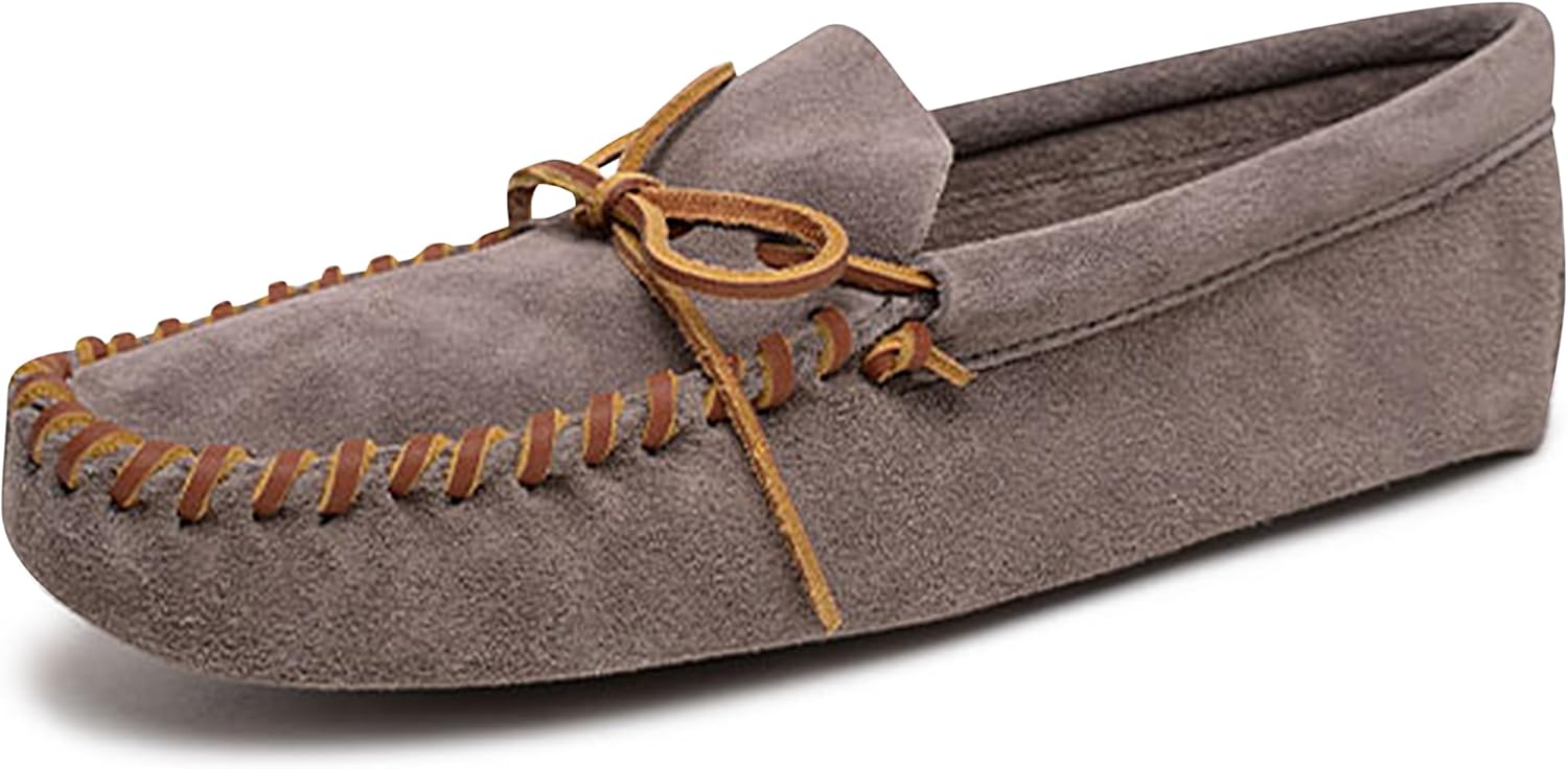 Мокасины Minnetonka для мужчин из мягкой кожи с кожаной подошвой и шнуровкой, серый
Мокасины Minnetonka для мужчин из мягкой кожи с кожаной подошвой и шнуровкой, серый