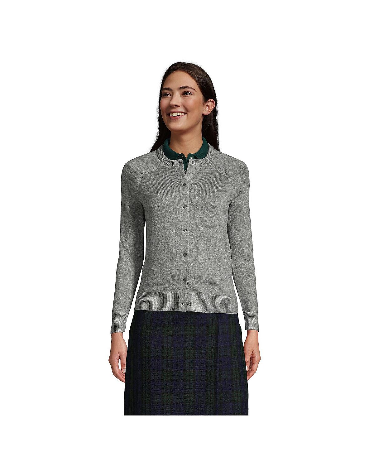 Школьная форма, женский хлопковый свитер-кардиган из модала Lands' End
Школьная форма, женский хлопковый свитер-кардиган из модала Lands' End