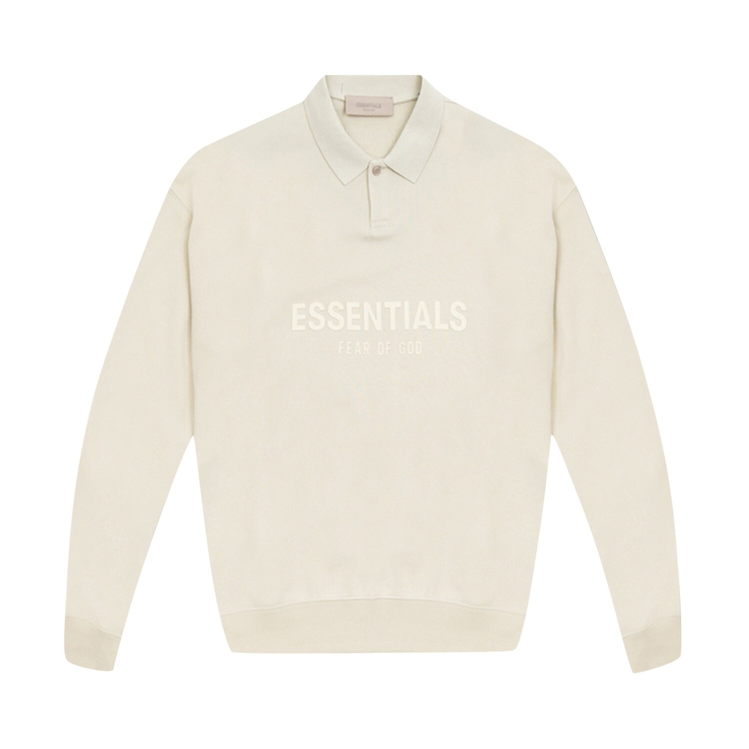 Детская футболка-поло с длинными рукавами Fear of God Essentials, цвет Пшеница 
Детская футболка-поло с длинными рукавами Fear of God Essentials, цвет Пшеница
