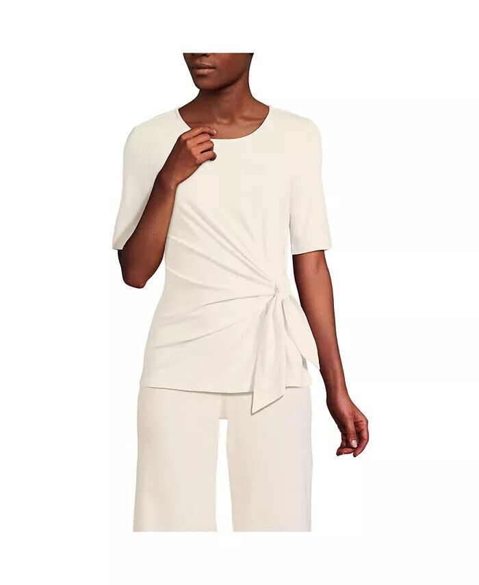 Легкий трикотажный топ Petite с завязкой спереди Lands' End, белый
Легкий трикотажный топ Petite с завязкой спереди Lands' End, белый