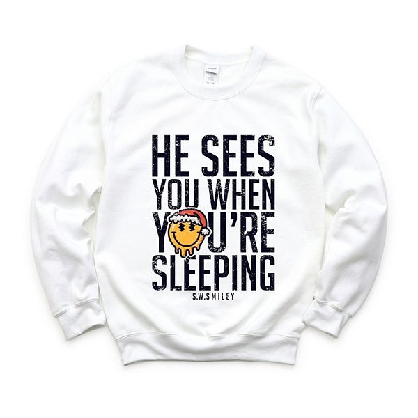 SWSmiley he sees you when you're sleeping - женский графический свитшот Simply Sage Market, White
SWSmiley he sees you when you're sleeping - женский графический свитшот Simply Sage Market, White