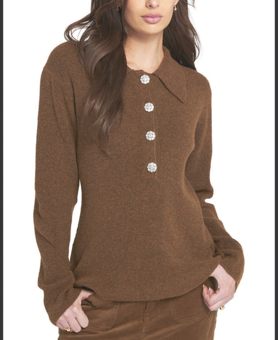 Женский пушистый вязаный джемпер-поло ELLE Collection, Brown
Женский пушистый вязаный джемпер-поло ELLE Collection, Brown