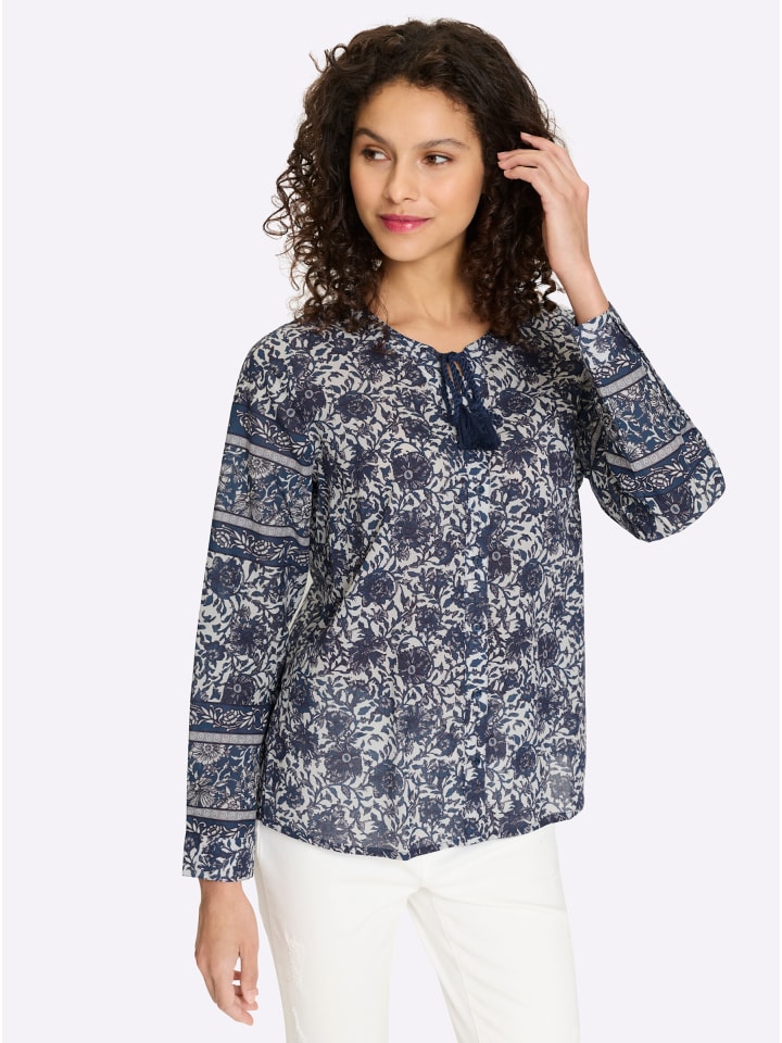 Блузка с принтом цвета шампанского и темно-синего Heine
Блузка с принтом цвета шампанского и темно-синего Heine