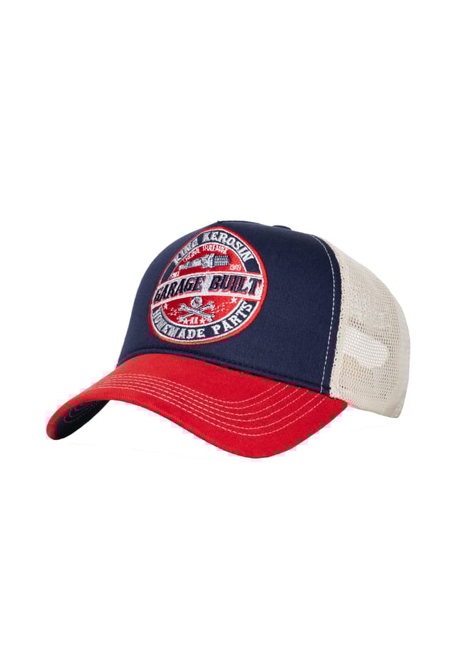 Кепка дальнобойщика с нашивкой спереди гараж построен King Kerosin, синий
Кепка дальнобойщика с нашивкой спереди гараж построен King Kerosin, синий